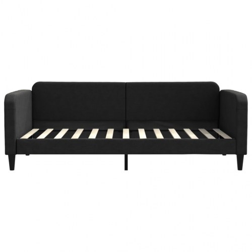 Daybed med udtræk 90x200 cm - stof, sort