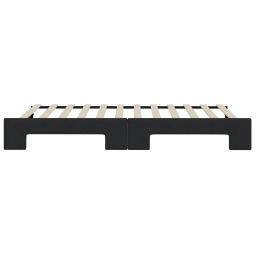Daybed med udtræk 90x200 cm - stof, sort