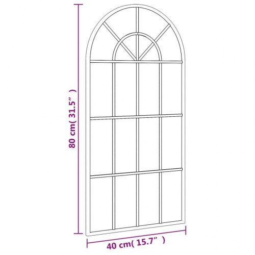 Vægspejl 40x80 cm buet jern sort