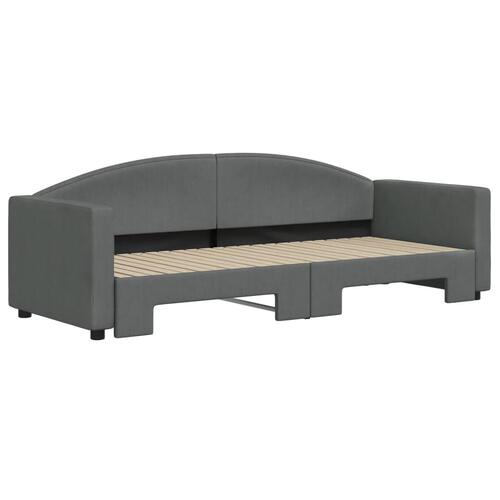 Daybed med udtræk 80x200 cm stof mørkegrå