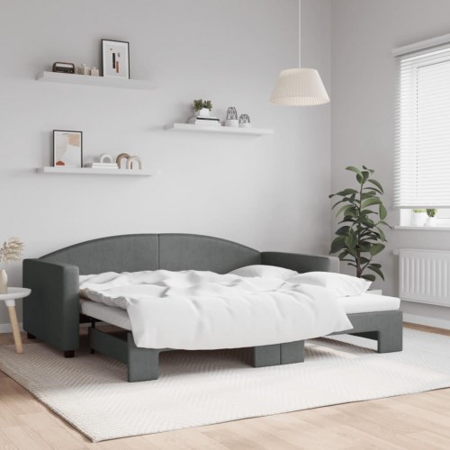 Dagseng med udtræk 90 x 190 cm - mørkegrå