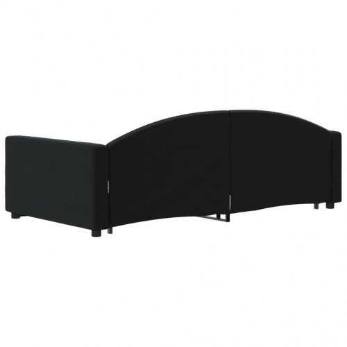 Daybed med udtræk 100 x 200 cm - sort velour
