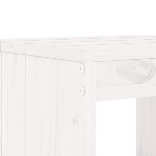 Barstole 2 stk. i massivt fyrretræ - hvid, 40×36×75 cm