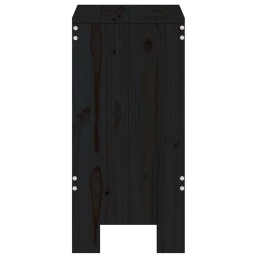 Barstole 2 stk. - massivt fyrretræ, sort, 40×36×75 cm