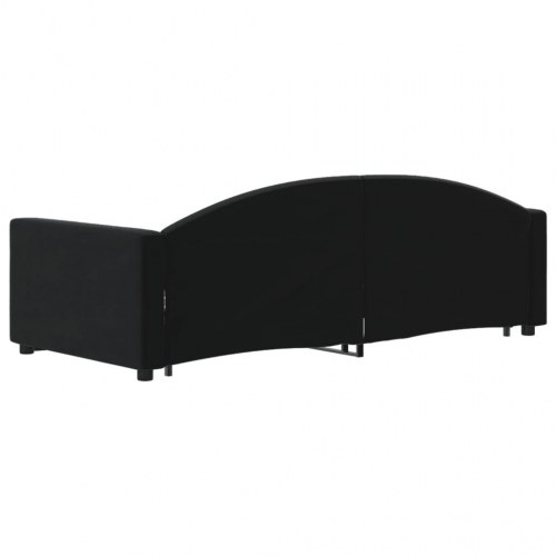 Daybed med udtræk 90 x 190 cm i sort velour