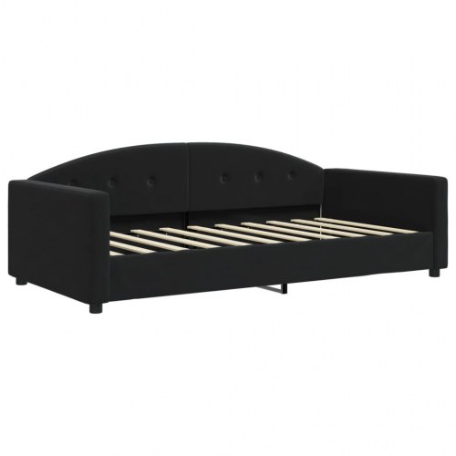 Daybed med udtræk 90 x 190 cm i sort velour