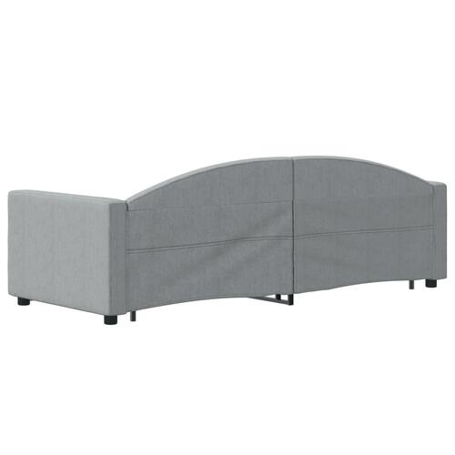 Daybed med udtræk og skuffer 80x200 cm stof lysegrå