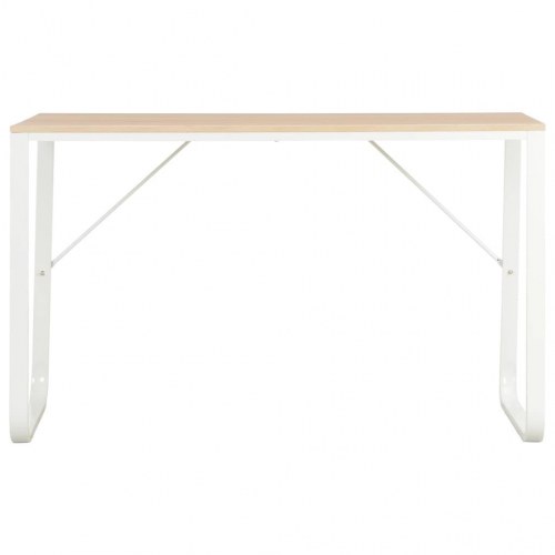 Computerbord 110x60x73 cm hvid og egetræsfarve