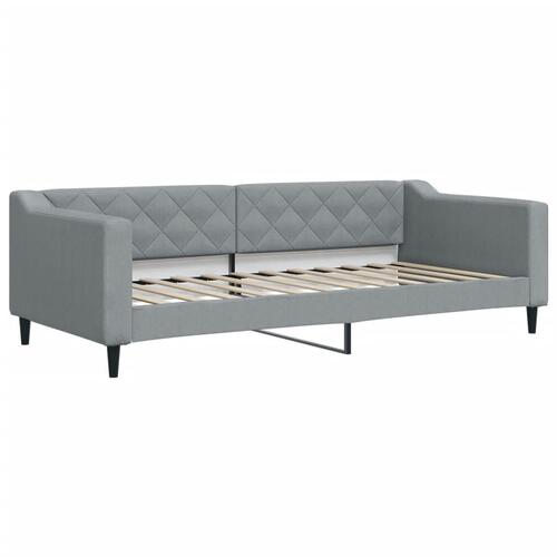 Daybed med udtræk og skuffer 90x200 cm stof lysegrå