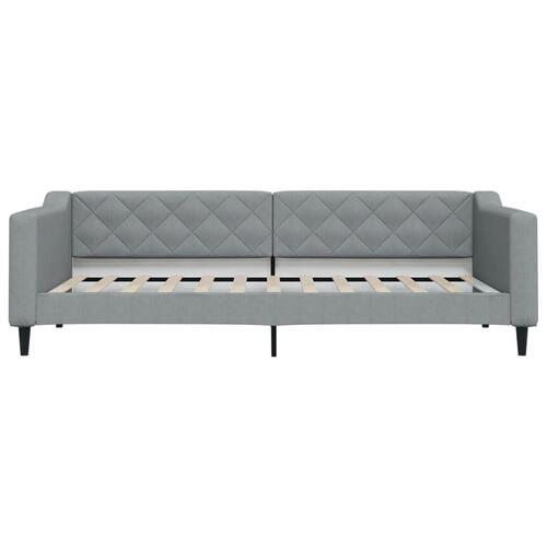 Daybed med udtræk og skuffer 90x200 cm stof lysegrå