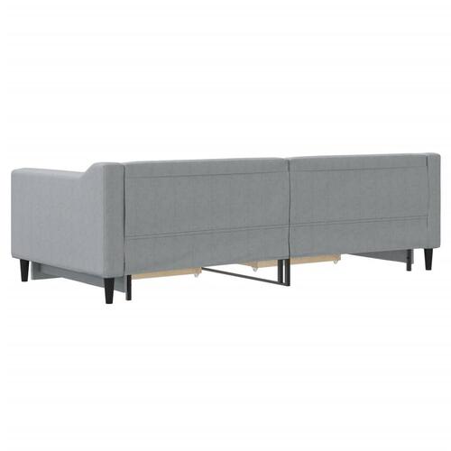 Daybed med udtræk og skuffer 90x200 cm stof lysegrå