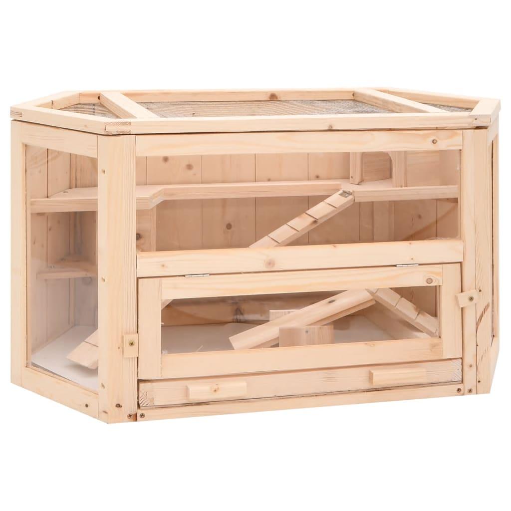 Hamsterbur 80x40x43 Cm Massivt Fyrretræ