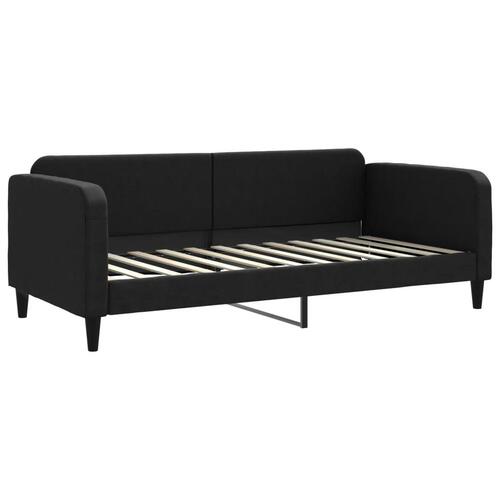 Daybed med udtræk og skuffer 80x200 cm stof sort