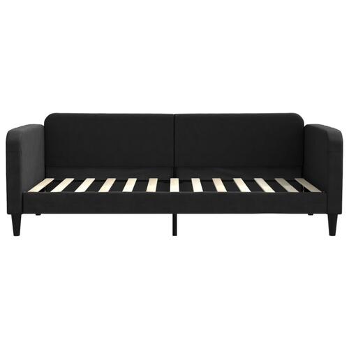 Daybed med udtræk og skuffer 80x200 cm stof sort