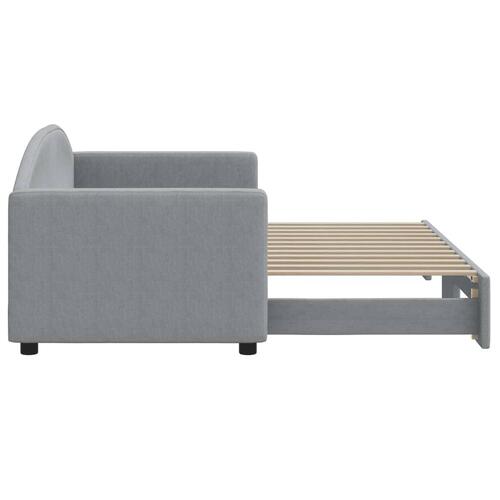 Daybed med udtræk 80x200 cm stof lysegrå