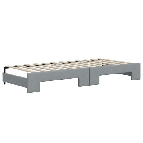 Daybed med udtræk 80x200 cm stof lysegrå