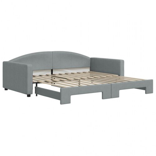 Daybed med udtræk 100 x 200 cm - lysegrå