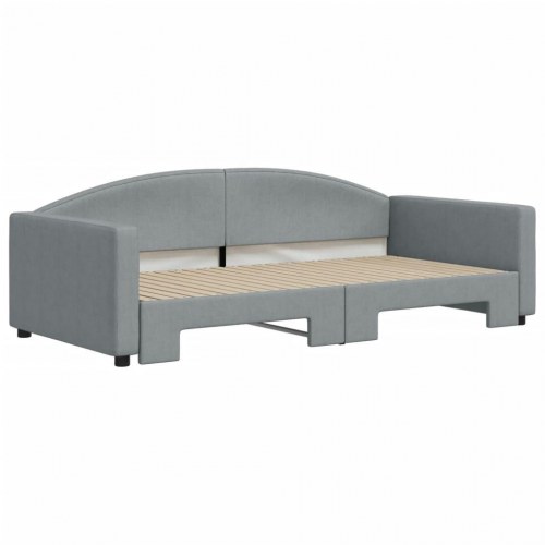 Daybed med udtræk 100 x 200 cm - lysegrå