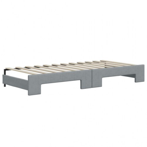 Daybed med udtræk 100 x 200 cm - lysegrå