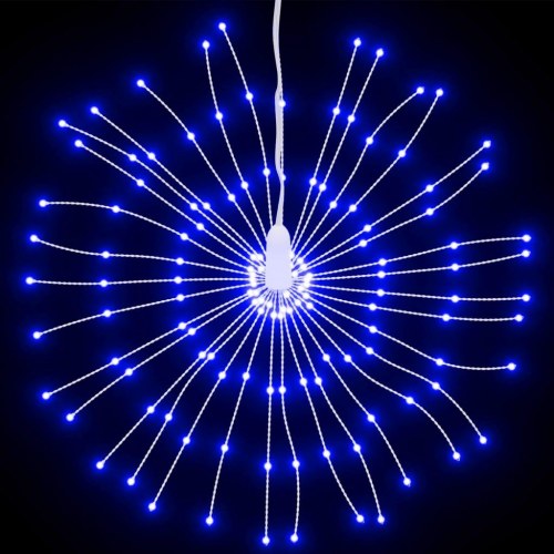 Lysende starburst-dekoration 4 stk. 140 LED'er 17 cm blåt lys