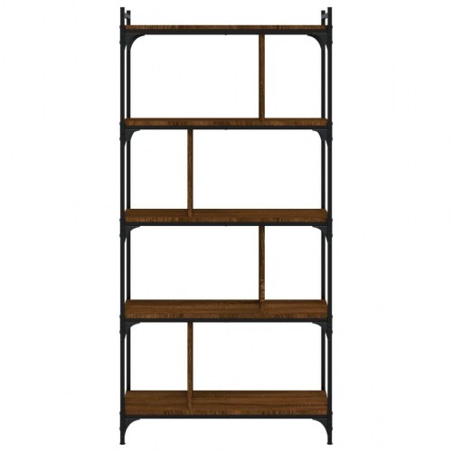 Bogreol med 5 hylder 76 x 32 x 158 cm - brun eg
