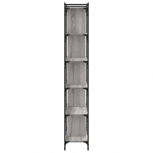 Bogreol 76×32×192 cm med 6 hylder - konstrueret træ, grå sonoma-eg