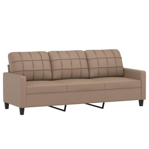 Sofasæt i kunstlæder - 2- & 3-personers med hynder, cappuccino