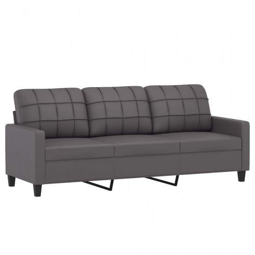 Sofasæt 2 dele med hynder i kunstlæder - grå