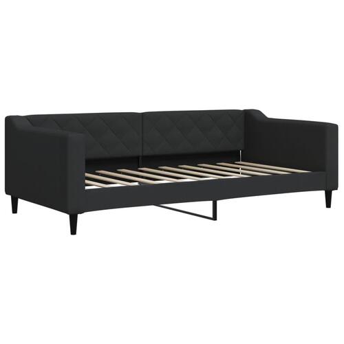 Daybed med udtræk og madras 90x190 cm stof sort