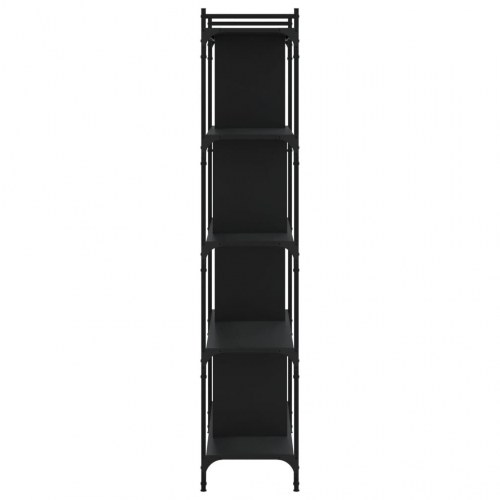 Bogreol med 5 hylder - sort, 76 x 32 x 158 cm
