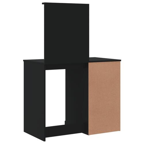 Makeupbord med LED-lys 90x42x132,5 cm sort