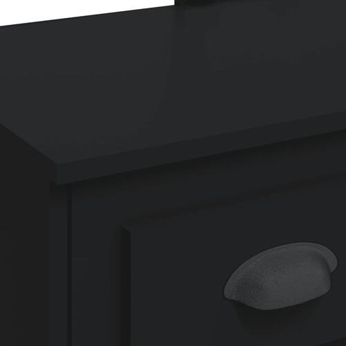 Makeupbord med LED-lys 90x42x132,5 cm sort