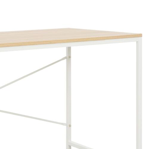 Computerbord 120 x 60 x 70 cm hvid og egetræsfarve
