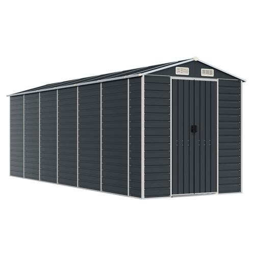 Haveskur 191x555x198 cm galvaniseret stål antracitgrå