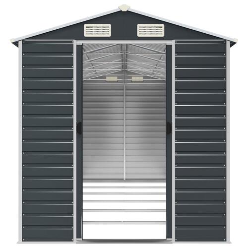 Haveskur 191x555x198 cm galvaniseret stål antracitgrå