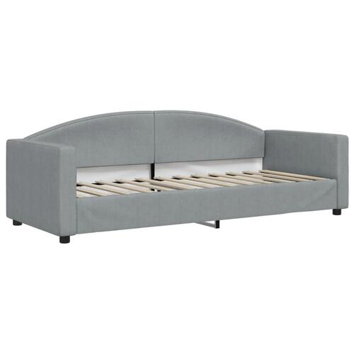 Daybed med udtræk og madras 80x200 cm stof lysegrå