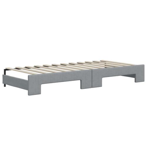 Daybed med udtræk og madras 80x200 cm stof lysegrå