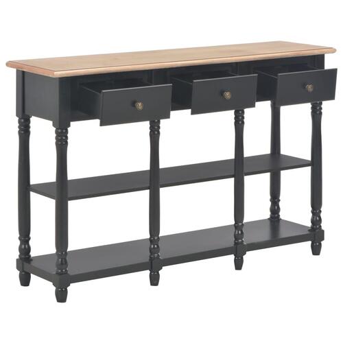 Konsolbord 110x30x76 cm konstrueret træ sort