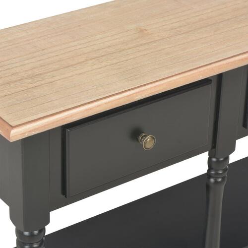 Konsolbord 110x30x76 cm konstrueret træ sort