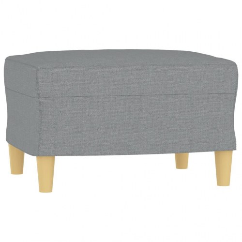 3-personers sofa med fodskammel 198 cm - stof, lysegrå