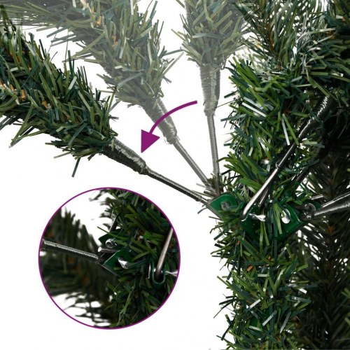 Kunstigt juletræ med fod 150 cm - hængslet, grøn