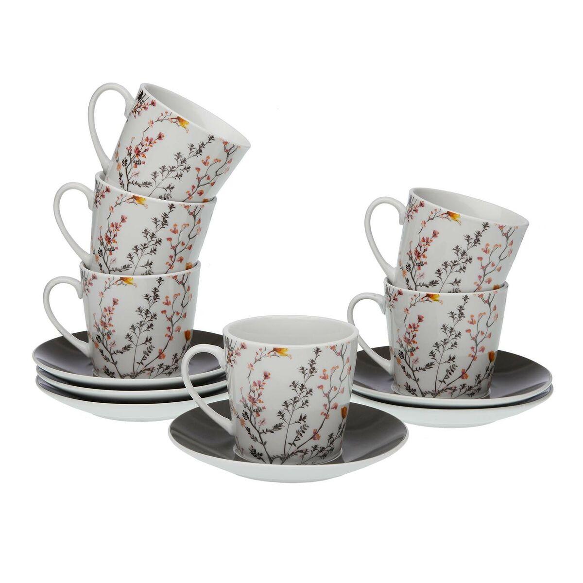 Set Med Tekopper Underkopper Versa Balbec Porcelæn