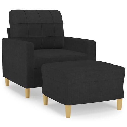 Sofastol med fodskammel 60 cm stof Sort
