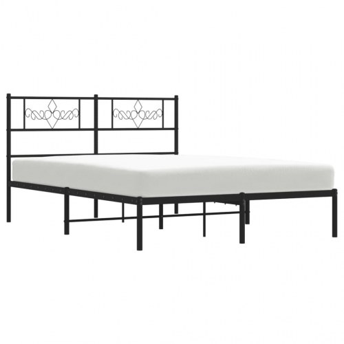 Sengeramme med sengegavl 140 x 190 cm - sort