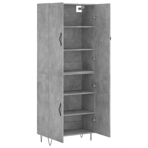 Højskab 69,5x34x180 cm konstrueret træ betongrå