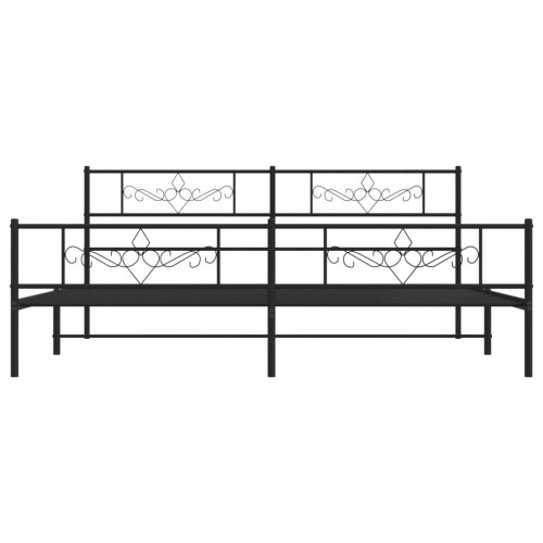 Sengeramme i metal med fodgærde 180x200 cm - sort
