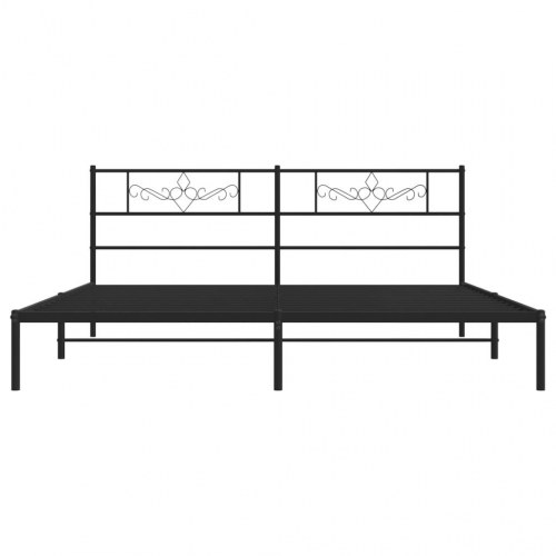 Sengeramme med sengegavl 180x200 cm metal sort