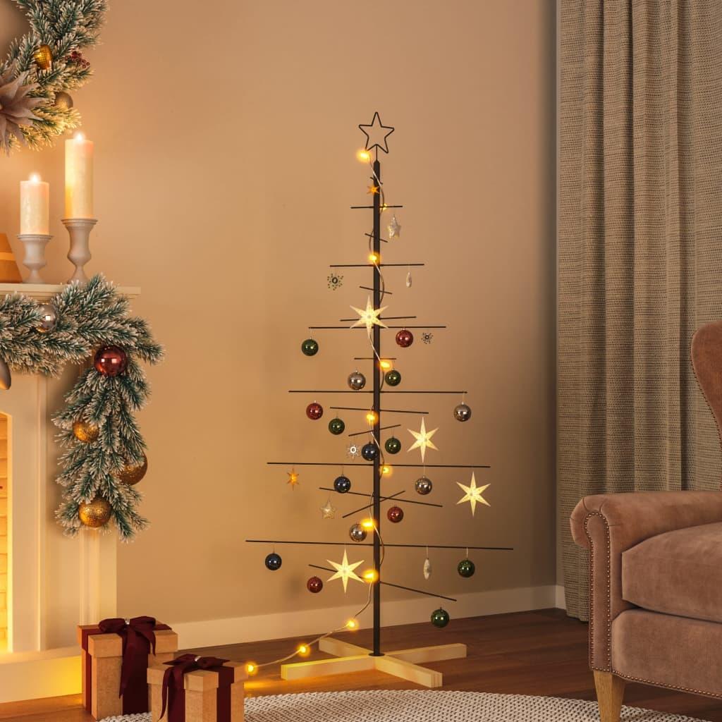 Juletræ med træbund 150 cm metal sort