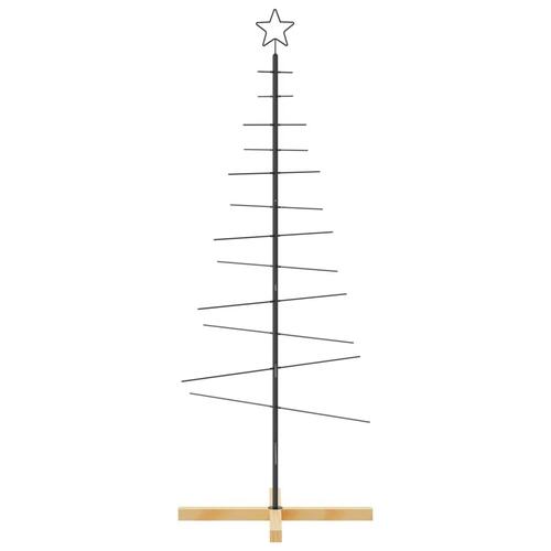 Juletræ med træbund 150 cm metal sort