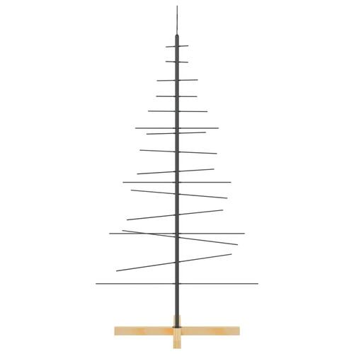 Juletræ med træbund 150 cm metal sort